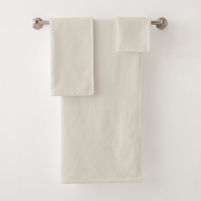 White Coffee Solid Colour Bath Towel Set (Insitu)