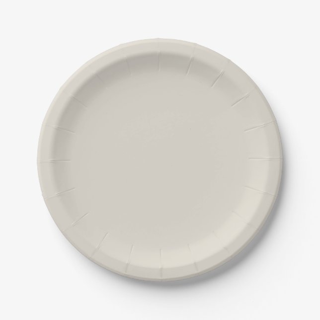 White Coffee Solid Colour Paper Plate (Front)