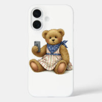 White Collection. Teddy Bear with an iPhone by Na