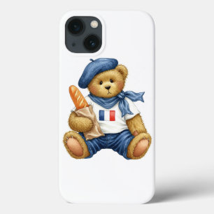 White Collection. Teddy with the French Flag by N iPhone 13 Case