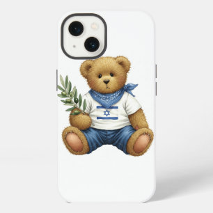 White Collection. Teddy with the Israeli Flag by iPhone 13 Case