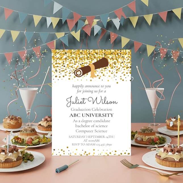 white college university graduation commencement invitation (Creator Uploaded)