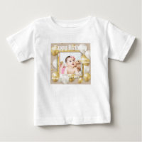 White Colour Baby Fine Jersey Birthday Text Image