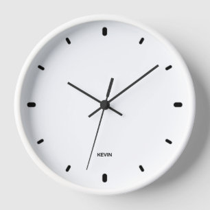 White colour clock face with black hours & numbers