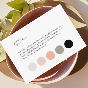 White   Colour Dot Wedding Dress Attire  Enclosure Card