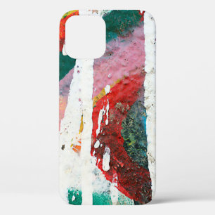 White colour dripping over colourful vivid brushst iPhone 12 case