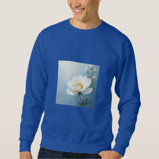 White colour flower painting sweatshirt
