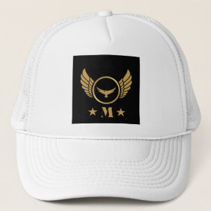 White colour M letter Printed Custom Personalised Trucker Hat