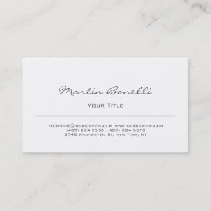 White Colour Script Simple Trendy Business Card