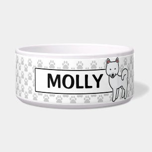 White Colour Shiba Inu Dog With Pet's Own Name