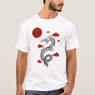 white colour T-shirt with beautiful dragon design