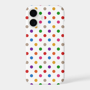 White Colourful Rainbow Polka Dots Design