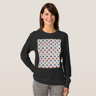 White Colourful Rainbow Polka Dots Design T-Shirt