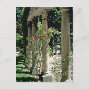 White Columns and roses - Parc Monceau, France flo Postcard