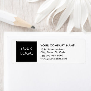 White Company Business Modern Logo Return Address Label
