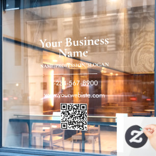 White Company Name Storefront QR Code Contact Info