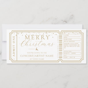 White Concert Ticket Gift Voucher Card