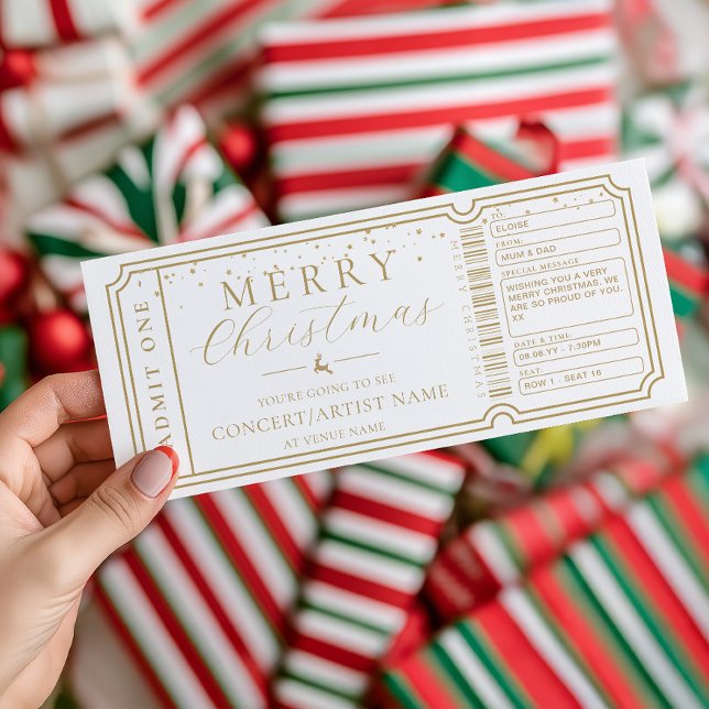 White Concert Ticket Gift Voucher Card (Creator Uploaded)