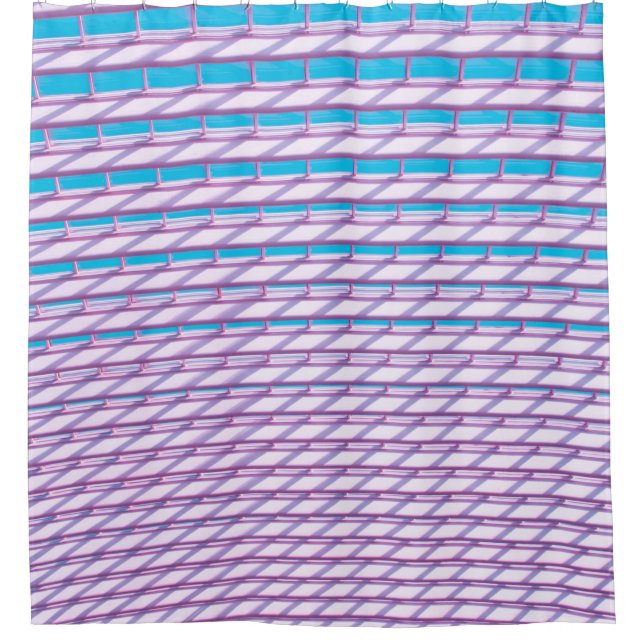 White concrete architecture plan shower curtain (Front)