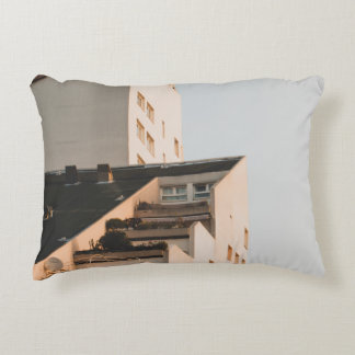 WHITE CONCRETE BUILDING DECORATIVE CUSHION