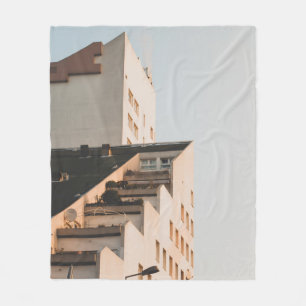 WHITE CONCRETE BUILDING FLEECE BLANKET