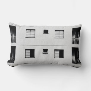 White concrete building lumbar cushion