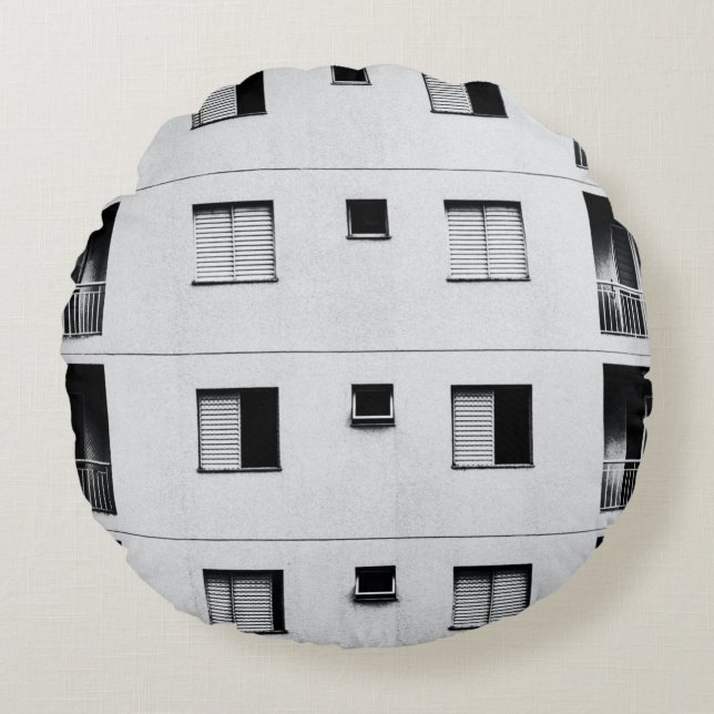 White concrete building round cushion (Front)