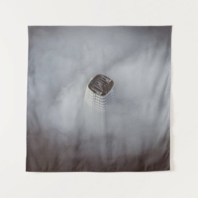 WHITE CONCRETE BUILDING SURROUNDED BY CLOUDS TAPESTRY (Front)