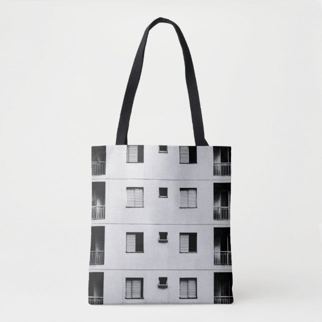 White concrete building tote bag (Front)
