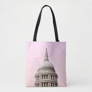 WHITE CONCRETE BUILDING UNDER CLOUDS TOTE BAG