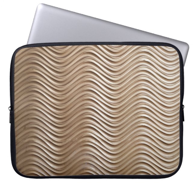 White concrete high-rise building laptop sleeve (Front)
