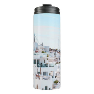 White concrete houses under blue sky at daytime thermal tumbler