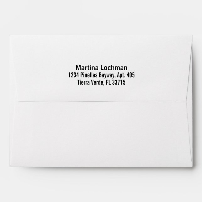 White Convenient Pre-Addressed Envelope (Back (Top Flap))