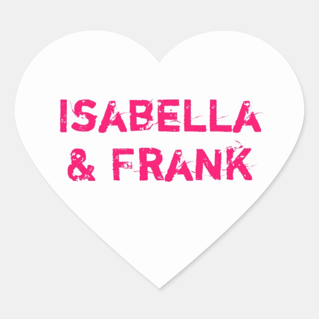 White Conversation Heart Heart Sticker (Front)
