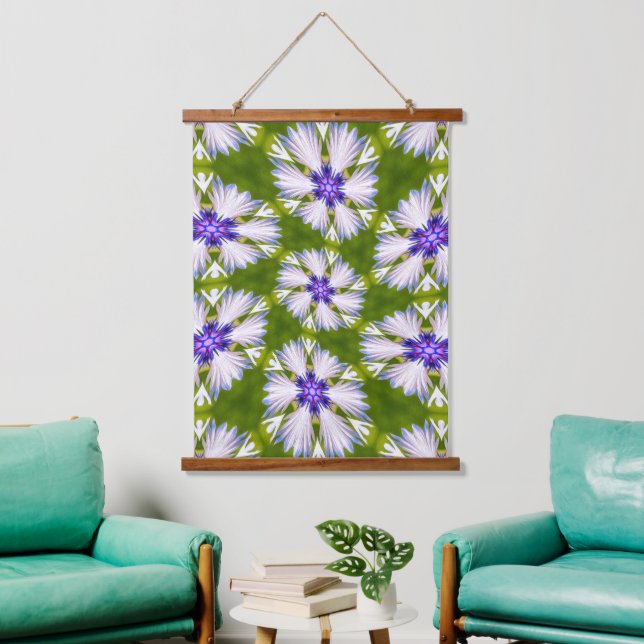 White Cornflowers Pattern Hanging Tapestry (Living Room)