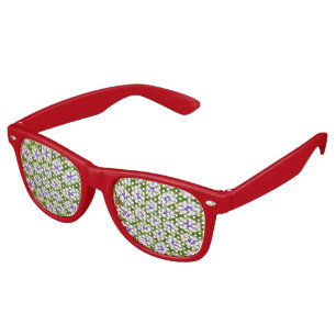 White Cornflowers Pattern Retro Sunglasses