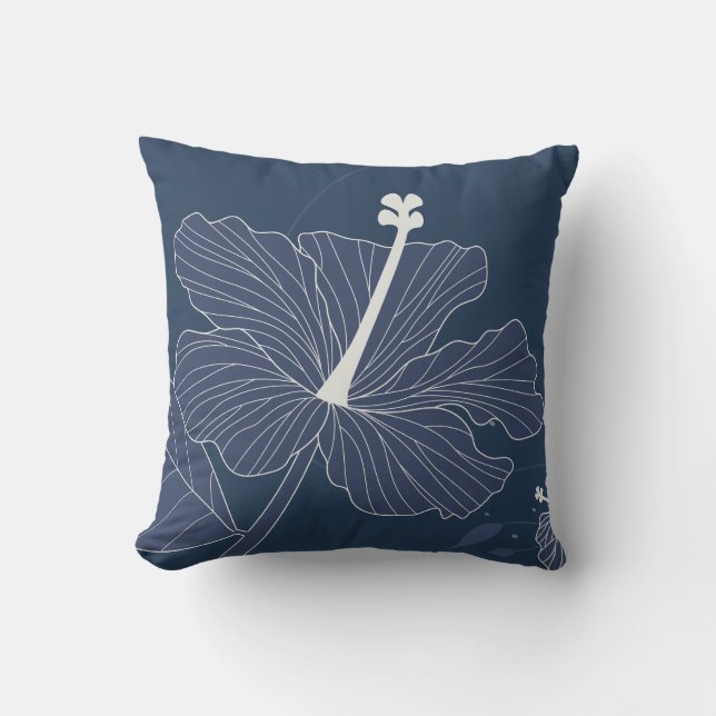 White Corolla Zen Flower Against Blue Background Cushion (Front)