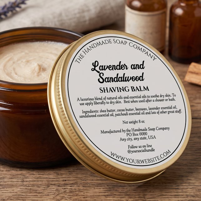 White Cosmetics Jar Label with Ingredients (Creator Uploaded)