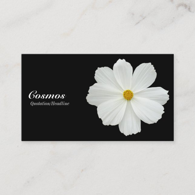White Cosmos - Black Business Card (Front)