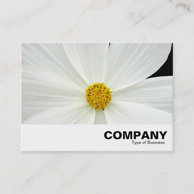 White Cosmos Flower Business Card (Front)