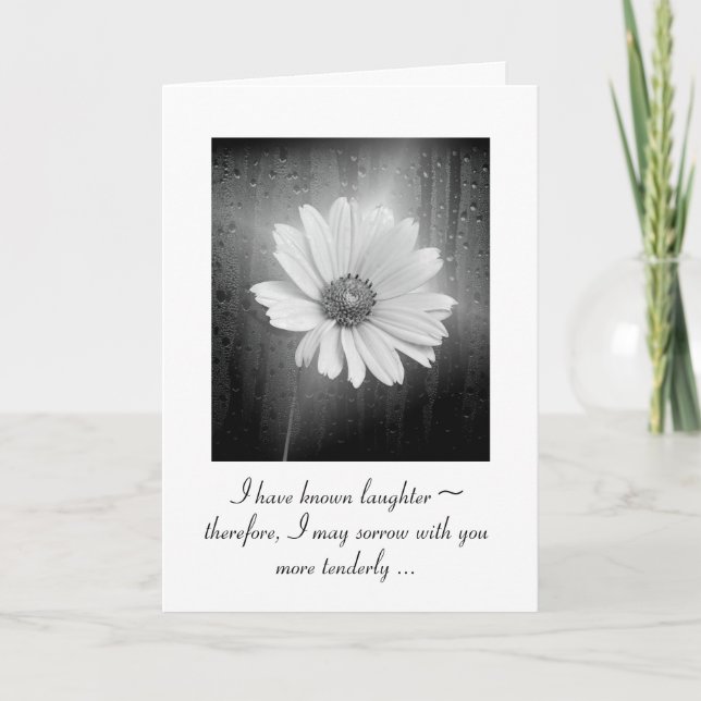 White Cosmos Flower With Rain Card (Front)