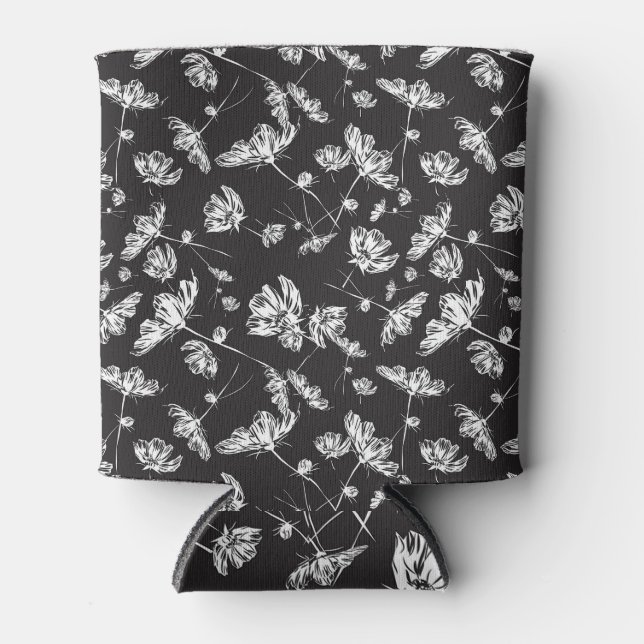White cosmos flowers: isolated pattern. can cooler (Front)