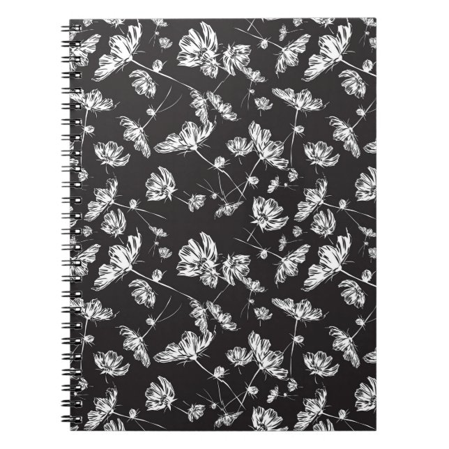 White cosmos flowers: isolated pattern. notebook (Front)