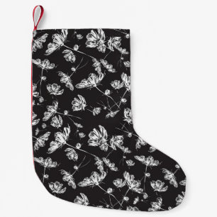 White cosmos flowers: isolated pattern. small christmas stocking
