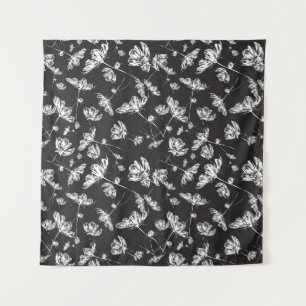 White cosmos flowers: isolated pattern. tapestry