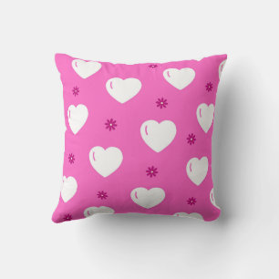 White Cosy Modern Romantic Chic Stylish Heart Cushion