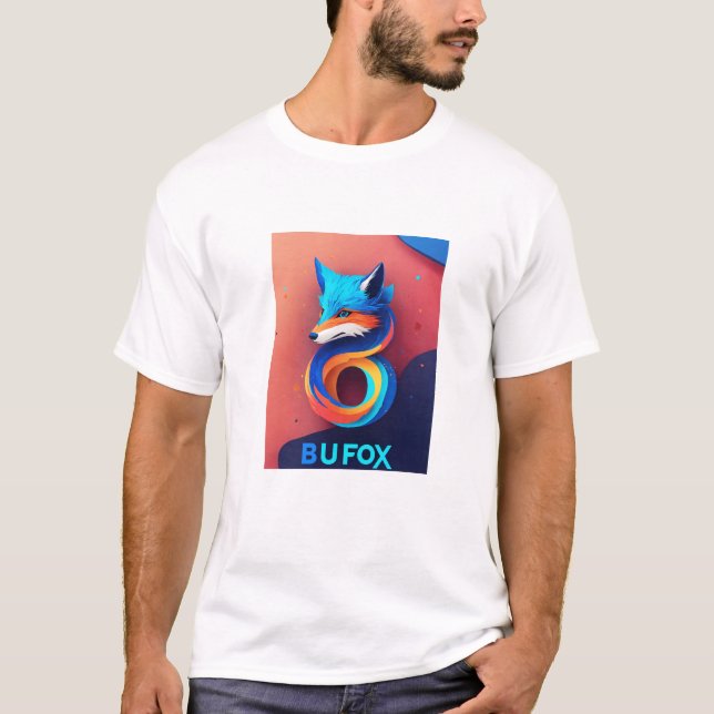 white cotton tshirt with dog design (Front)