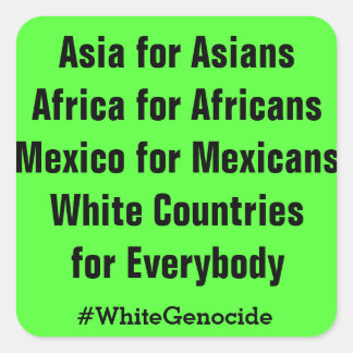 White Countries for Everybody Square Sticker
