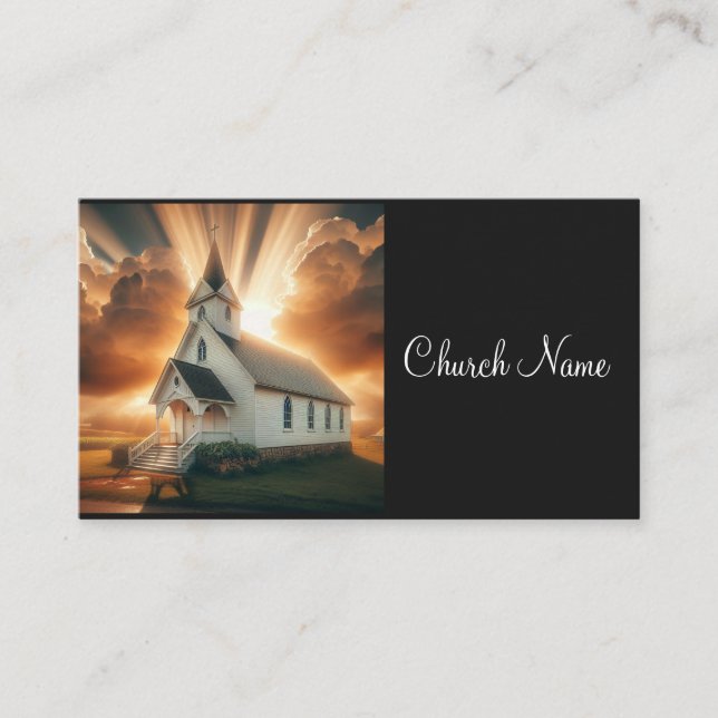 White Country Church Religious Business Card (Front)