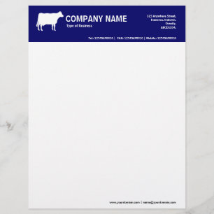 White Cow 2in Colour Header - Navy 000066 Custom Letterhead